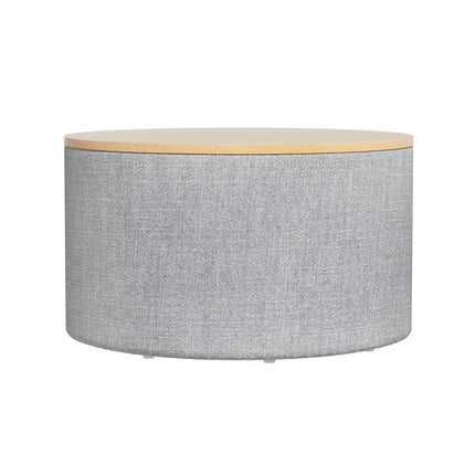 Artiss Storage Ottoman Blanket Box 60cm Linen Round Grey.
