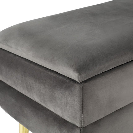Artiss Ottoman Storage Foot Stool Velvet Grey.