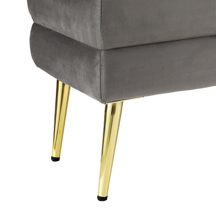 Artiss Ottoman Storage Foot Stool Velvet Grey.