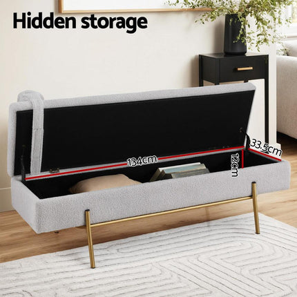 Artiss Storage Ottoman Bed 140cm Pillow Foot Stool.