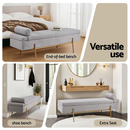 Artiss Storage Ottoman Bed 140cm Pillow Foot Stool.