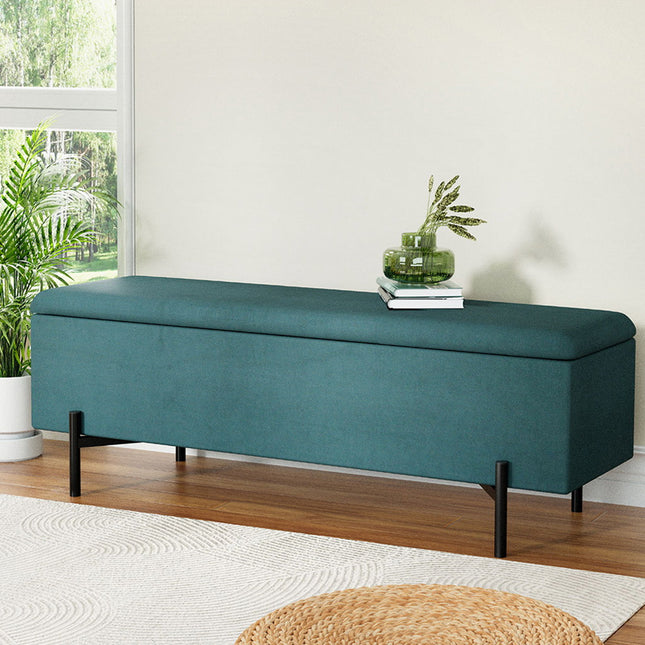 Artiss Storage Ottoman Blanket Box 140cm Velvet Green.