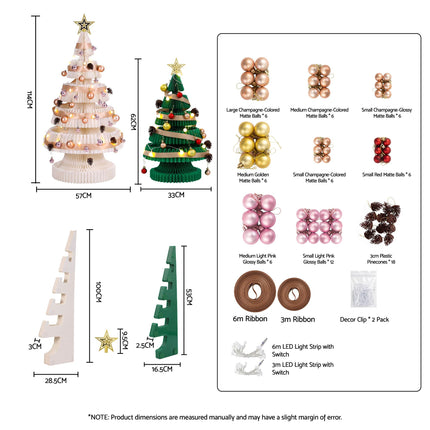 Jingle Jollys Prelit Christmas Tree Decorations Bundle Foldable Quick Setup