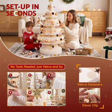 Jingle Jollys Prelit Christmas Tree Decorations Bundle Foldable Quick Setup