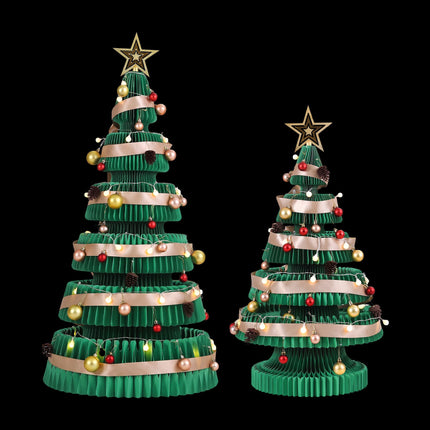 Jingle Jollys 3PCS Christmas Tree Decoration with Lights Foldable Easy Setup Tree