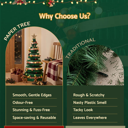 Jingle Jollys 3PCS Christmas Tree Decoration with Lights Foldable Easy Setup Tree