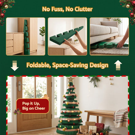 Jingle Jollys 47cm&111cm Christmas Tree Decoration Foldable Xmas Paper Tree