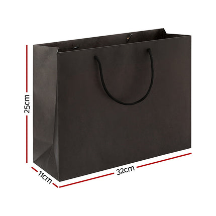 50pcs Bulk Paper Bags Pack Shopping Retail Gift Bag Reusable Fabric Handle Black.