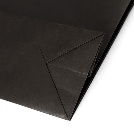 50pcs Bulk Paper Bags Pack Shopping Retail Gift Bag Reusable Fabric Handle Black.