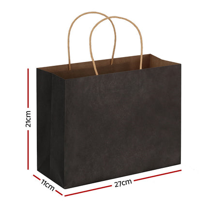 50pcs Bulk Paper Bags Pack Shopping Retail Gift Bags Reusable Soft Handle Black.