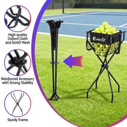 Everfit Portable Ball Cart Foldable Pickleball Tennis Baseball Softball.