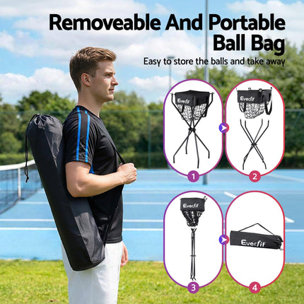 Everfit Portable Ball Cart Foldable Pickleball Tennis Baseball Softball.