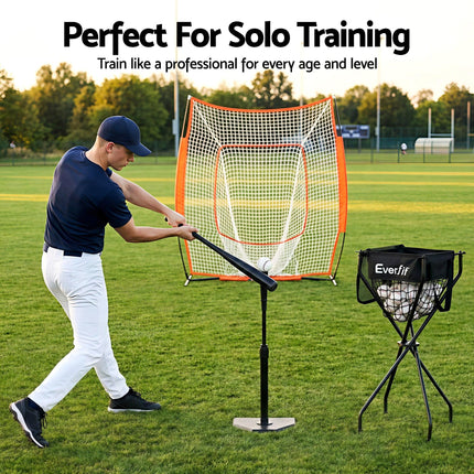 Everfit Portable Ball Cart Foldable Pickleball Tennis Baseball Softball.
