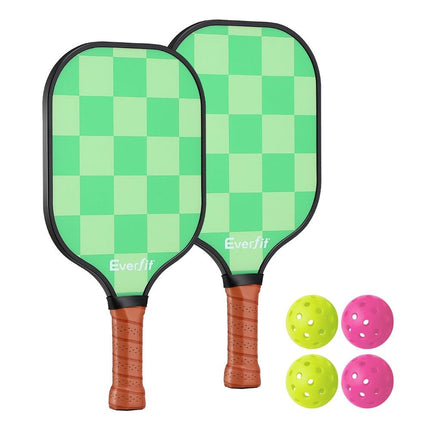 Everfit Pickleball Paddle Set Fiberglass with Balls Bag Tournament Kit 2PCS Pickle Balls Rackets.