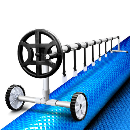 Aquabuddy Pool Cover 500 Micron 10x4m Blue Swimming Pool Solar Blanket 4m Roller.