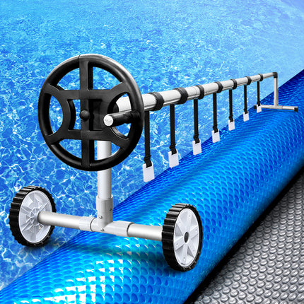 Aquabuddy Pool Cover 500 Micron 10x4m Silver Swimming Pool Solar Blanket 4m Roller.