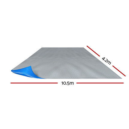 Aquabuddy Pool Cover 500 Micron 10.5x4.2m Swimming Pool Solar Blanket Blue Silver.