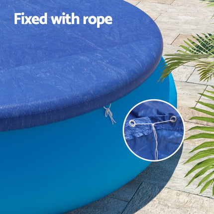 Aqua Buddy Pool Cover Fit 2.44m Round Above-ground Ring Swimming Pool Blanket Blue.