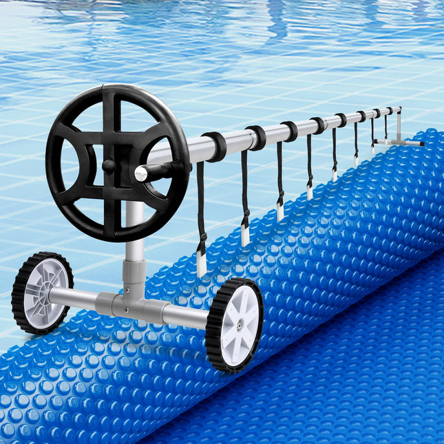 Aqua Buddy Pool Cover 600 Micron 6.5x3m w/ Roller 4m Swimming Pools Solar Blanket.