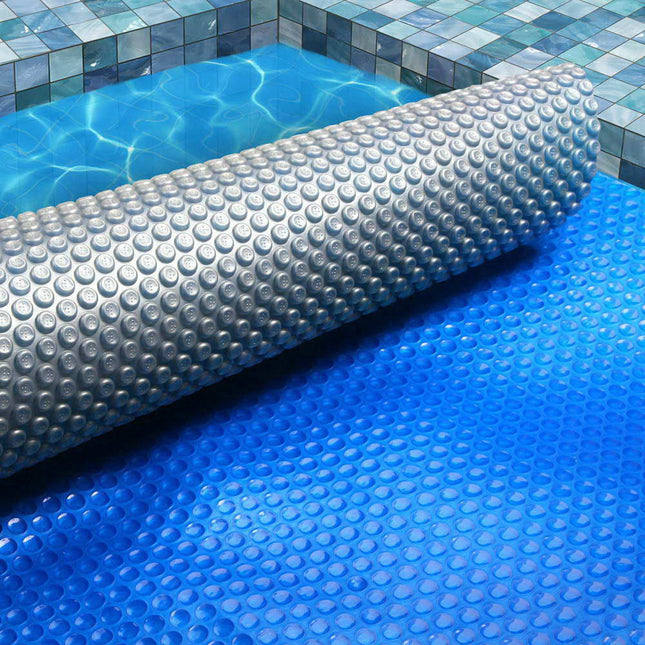 Aquabuddy Pool Cover 6.5x3m 400 Micron Swimming Pool Solar Blanket Blue Silver.