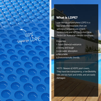 Aqua Buddy Pool Cover 600 Micron 6.5x3m w/ Roller 4m Swimming Pools Solar Blanket.