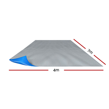 Aqua Buddy Pool Cover 500 Micron 7x4m Swimming Pool Solar Blanket Blue Silver.