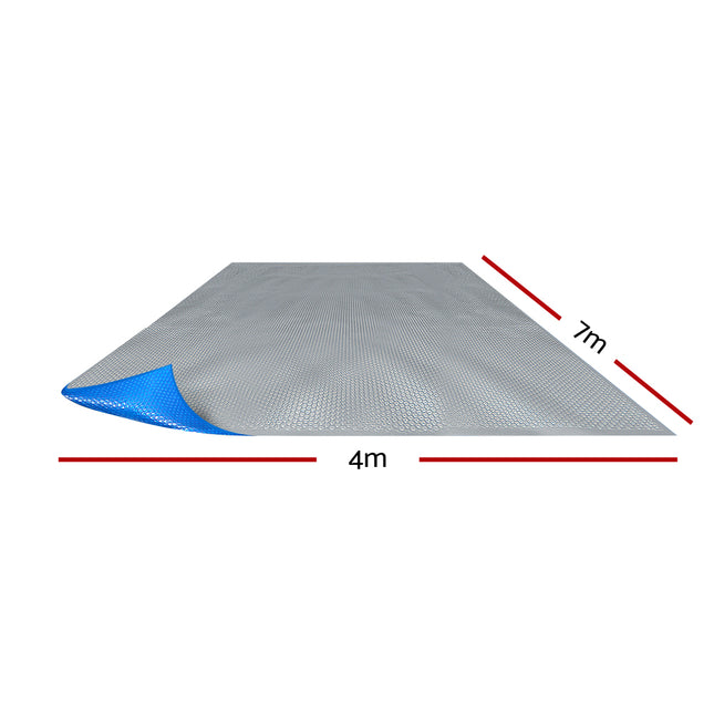 Aqua Buddy Pool Cover 500 Micron 7x4m Swimming Pool Solar Blanket Blue Silver.