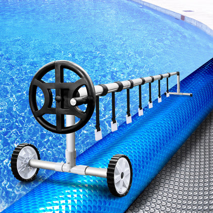 Aquabuddy Pool Cover 500 Micron 7x4m Silver Swimming Pool Solar Blanket 4m Roller.