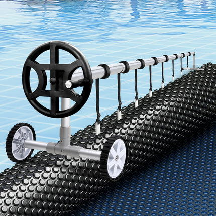 Aqua Buddy Pool Cover 600 Micron 7x4m w/ Roller 4m Swimming Pools Black Solar Blanket.