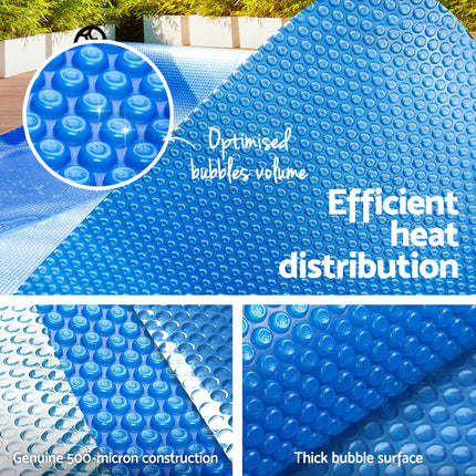 Aquabuddy Pool Cover 8x4.2m 400 Micron Swimming Pool Solar Blanket Blue.