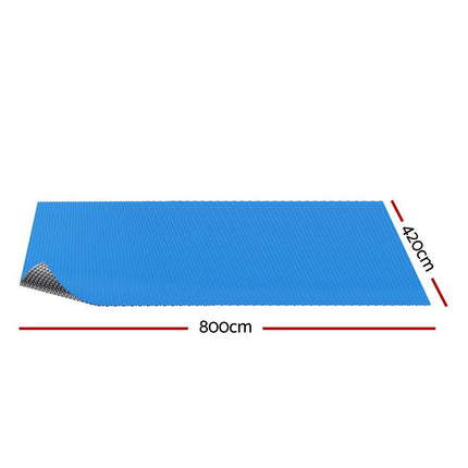 Aqua Buddy Pool Cover 600 Micron Bubble Heat Solar Blanket Blue Silver 8x4.2m.