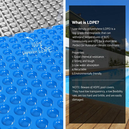Aqua Buddy Pool Cover 600 Micron Bubble Heat Solar Blanket Blue Silver 8x4.2m.