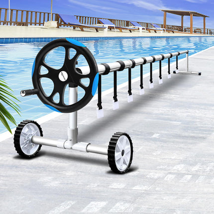 Aquabuddy Pool Cover Roller 5.5m Adjustable Swimming Pool Solar Blanket Reel Blue.