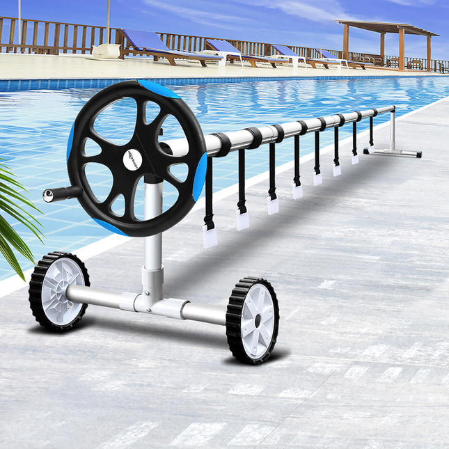 Aquabuddy Pool Cover Roller 5.5m Adjustable Swimming Pool Solar Blanket Reel Blue.