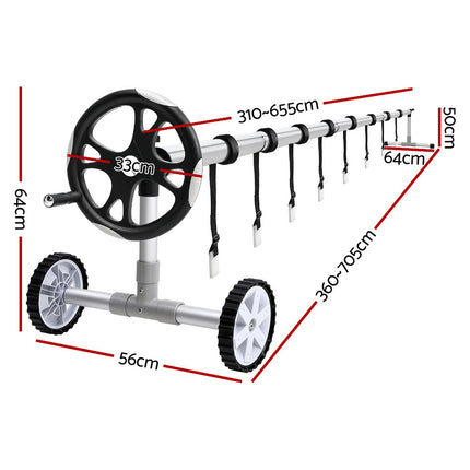 Aqua Buddy Pool Cover Roller 6.55m Adjustable Swimming Pool Solar Blanket Reel.