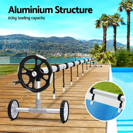 Aqua Buddy Pool Cover Roller 6.55m Adjustable Swimming Pool Solar Blanket Reel.