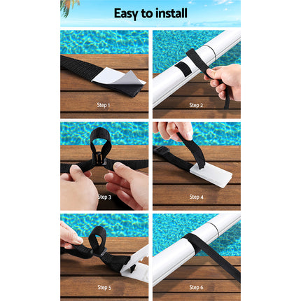 Aquabuddy Pool Cover Roller Attachment Swimming Pool Reel Straps Kit 8PCS.