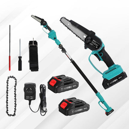 Giantz Telescopic Pole Chainsaw 6 Inch Cordless Tree Trimmer Kit 20V Battery.