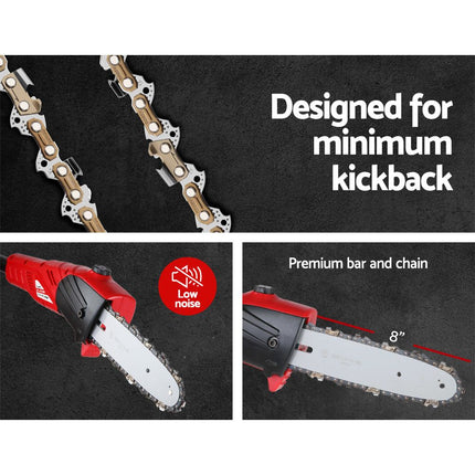 Giantz Chainsaw Cordless Pole Chain Saw 20V 8in Pruner 2.7m Long Reach Battery.