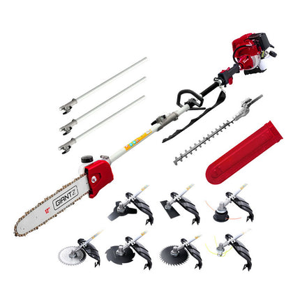 Giantz 4 Stroke Pole Chainsaw Petrol Hedge Trimmer Tree Pruner 12'' 9 In 1.