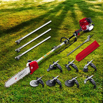 Giantz 4 Stroke Pole Chainsaw Petrol Hedge Trimmer Tree Pruner 12'' 9 In 1.