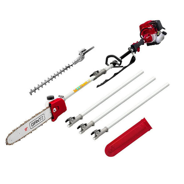Giantz 31cc Pole Chainsaw 4 Stroke Petrol Tree Pruner Saw 12 Inch Bar Long Reach.