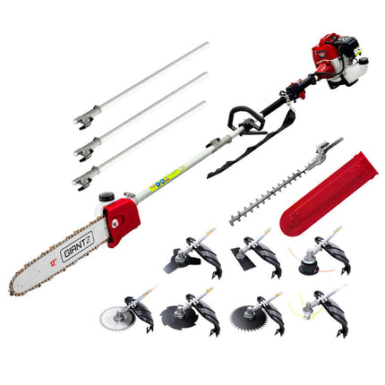 Giantz Pole Chainsaw 2 Stroke Petrol Tree Pruner Long Reach Saw 12 Inch Bar 9 In 1.