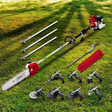Giantz Pole Chainsaw 2 Stroke Petrol Tree Pruner Long Reach Saw 12 Inch Bar 9 In 1.
