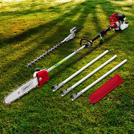 Giantz Pole Chainsaw 2 Stroke Petrol Tree Pruner Long Reach Saw 12 Inch Bar 2 In 1.