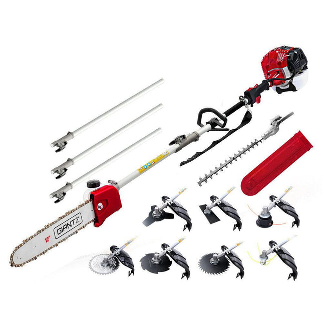 Giantz Pole Chainsaw 2 Stroke Petrol Hedge Trimmer Tree Pruner 9 In 1.