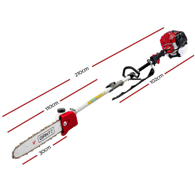 Giantz Pole Chainsaw 2 Stroke Petrol Hedge Trimmer Tree Pruner 9 In 1.
