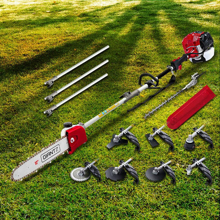 Giantz Pole Chainsaw 2 Stroke Petrol Hedge Trimmer Tree Pruner 9 In 1.