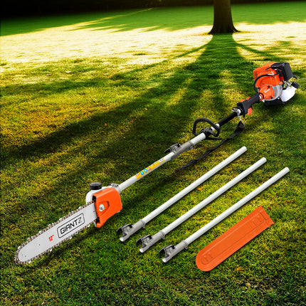 Giantz Pole 4 Stroke Chainsaw Petrol Tree Pruner Long Reach Saw 12 Inch Bar.