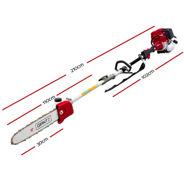 Giantz Pole Chainsaw 2 Stroke Petrol Hedge Trimmer Tree Pruner 7 In 1.
